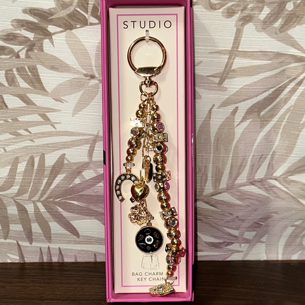 Studio Gold and Pink Charm Key Holder